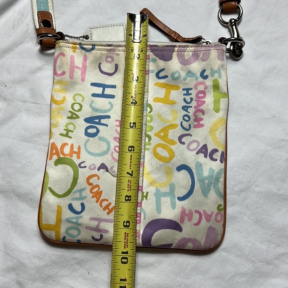 Coach multi color crossbody bag with long adjustable strap good used - Picture 9 of 10